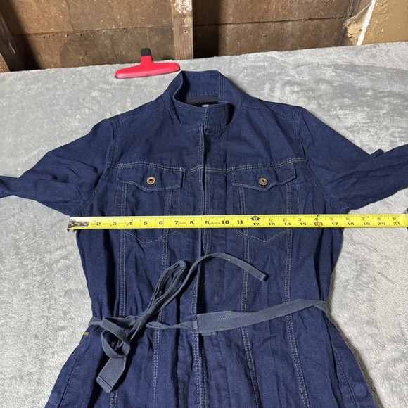 G Star Raw Womens Wrap Dress Longsleeve Blue Denim Size Small City Designer Boho - Picture 12 of 15